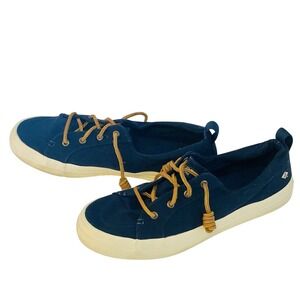 Sperry Navy Women's 10 Cloth Slip On‎ Boat Shoes Sneakers coastal nautical